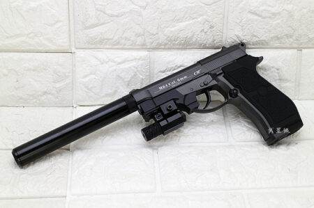 WG 301 M84 貝瑞塔手槍CO2槍5公分紅雷射滅音管版直壓槍獵豹小92 M9 